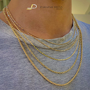 Correntarias em ouro 18k de todos os tamanhos, espessuras e modelos para você escolher sua preferida!