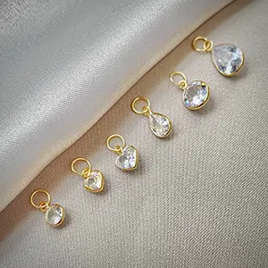 Pingentes Ouro 18k Diversos Modelos e Tamanhos Redondo Gota Coração, Pedra Zircônia